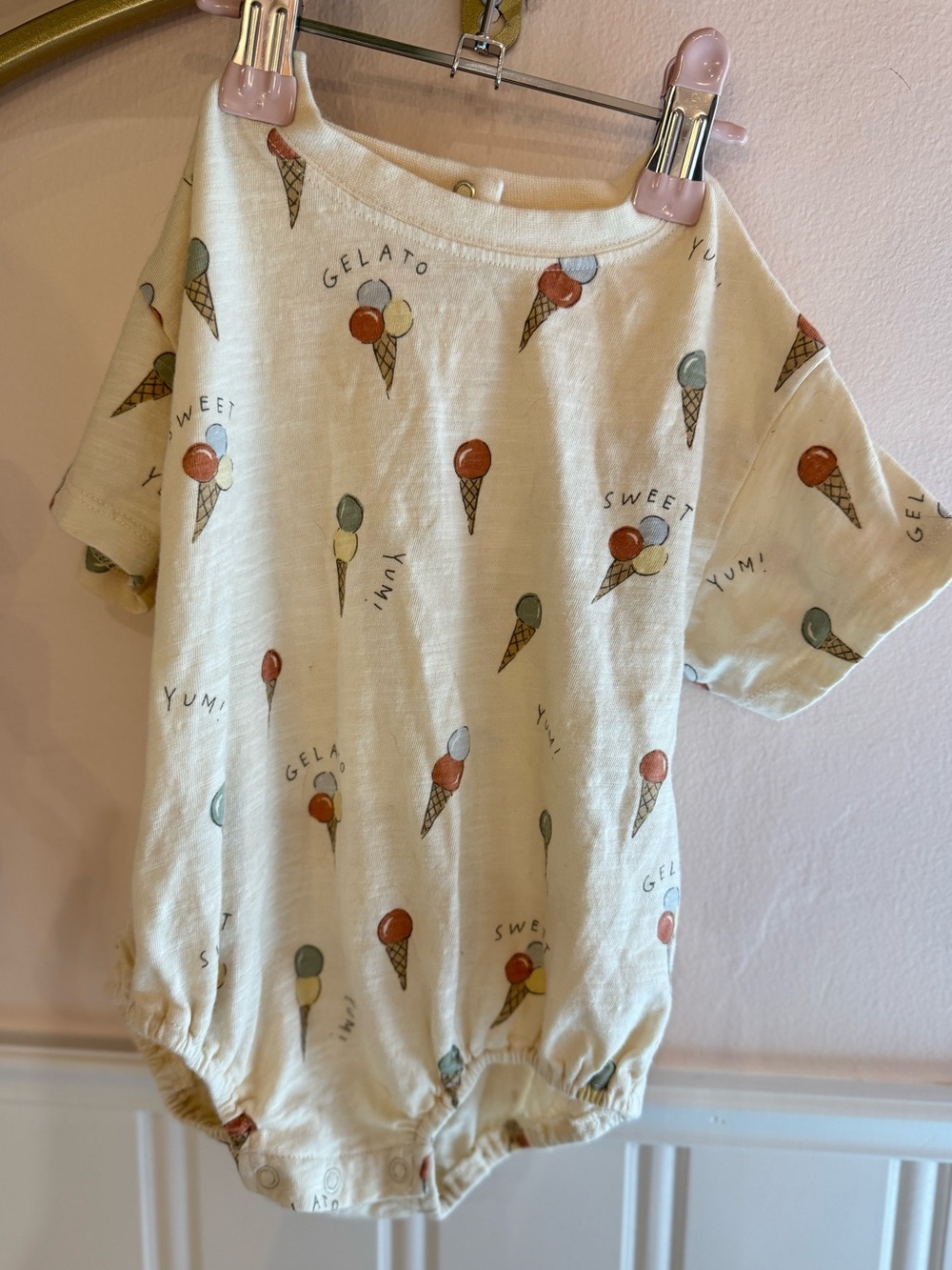 Rylee + Cru Gelato Tee Romper | 3–6 Months | Sweet Summer Print 🍦